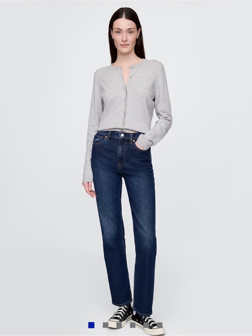 GAP High Rise '90s Slim Straight Jeans Dark Blue Denim